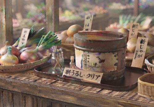 八百屋に陳列された新うるし
